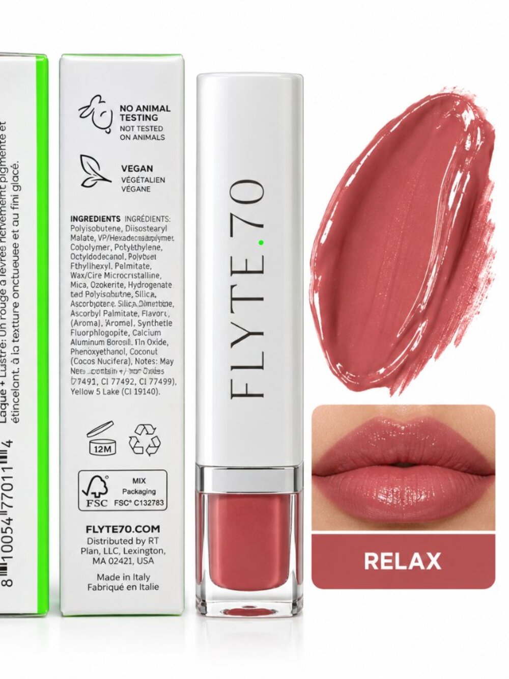 FLYTE.70 LipLacquer Relax Red High Shine Lipstick NIB